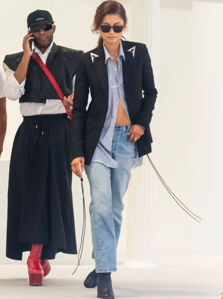Black Blazer With Relaxed Denim