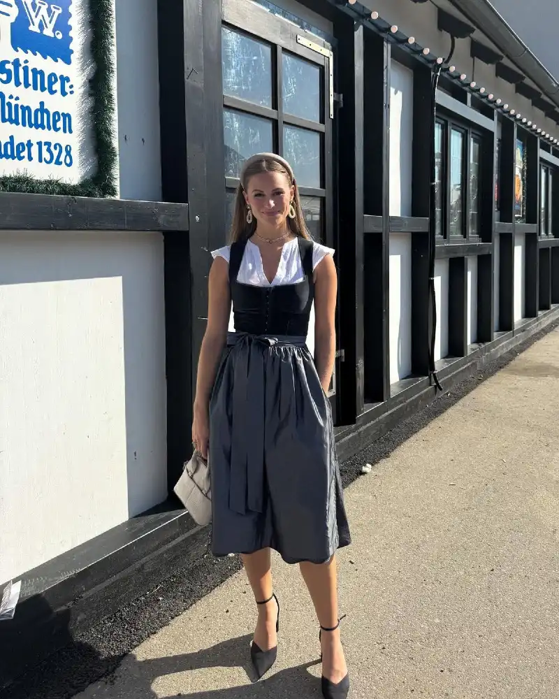 Black Bodice with Grey Apron Skirt