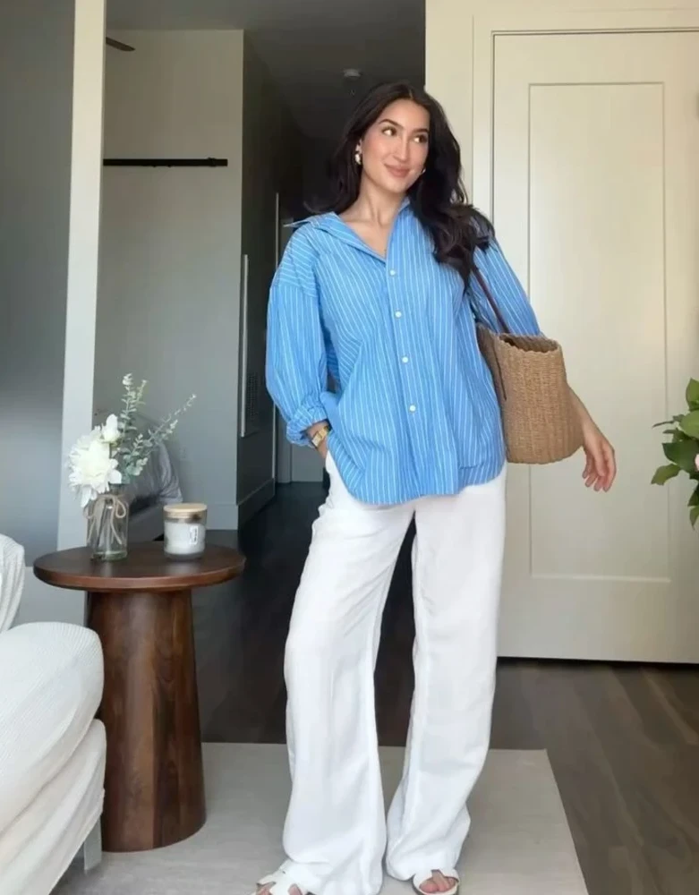 Blue Stripes & White Linen