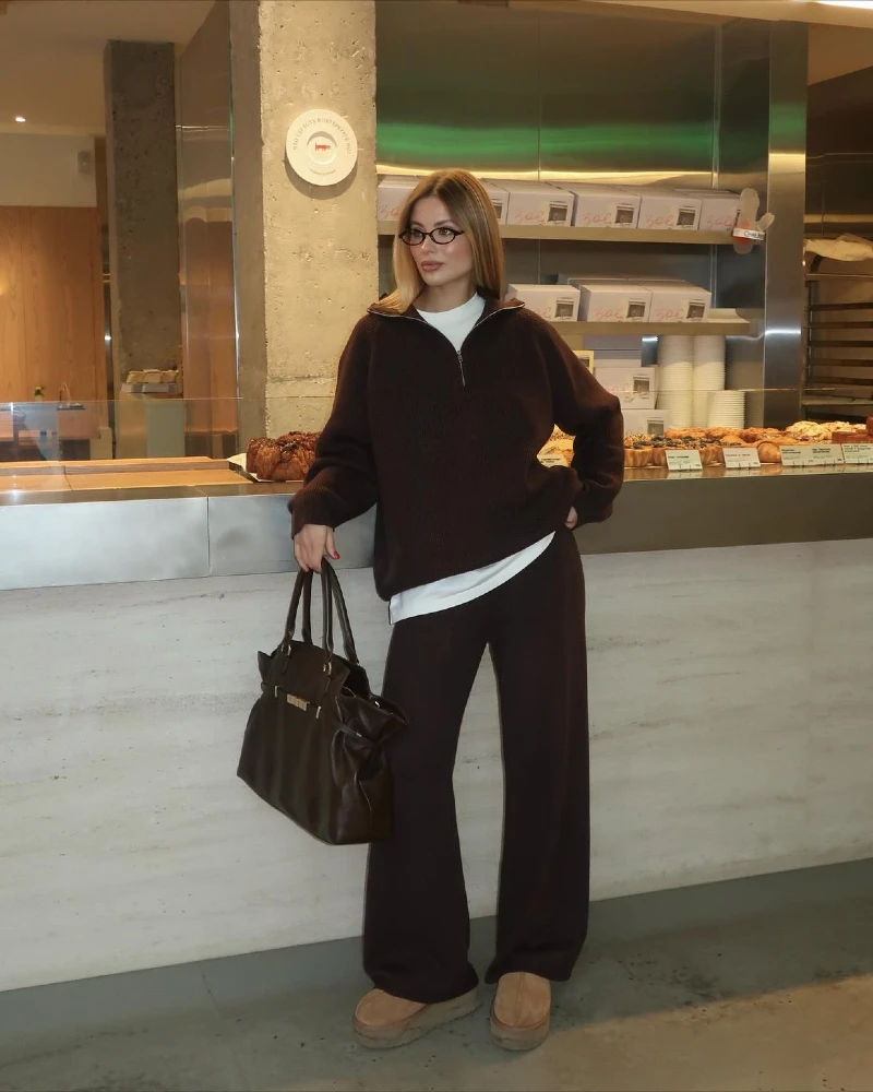 Chocolate Quarter-Zip Set