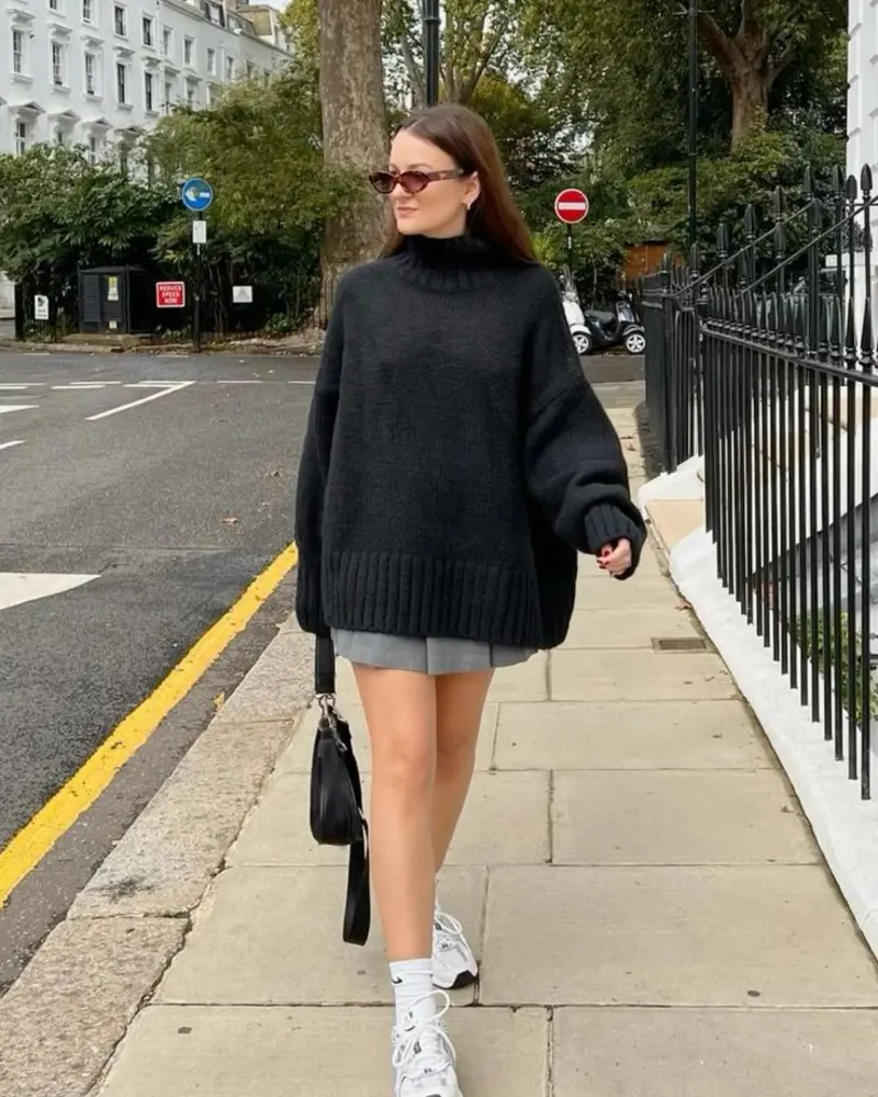 Chunky Knit & Mini Skirt