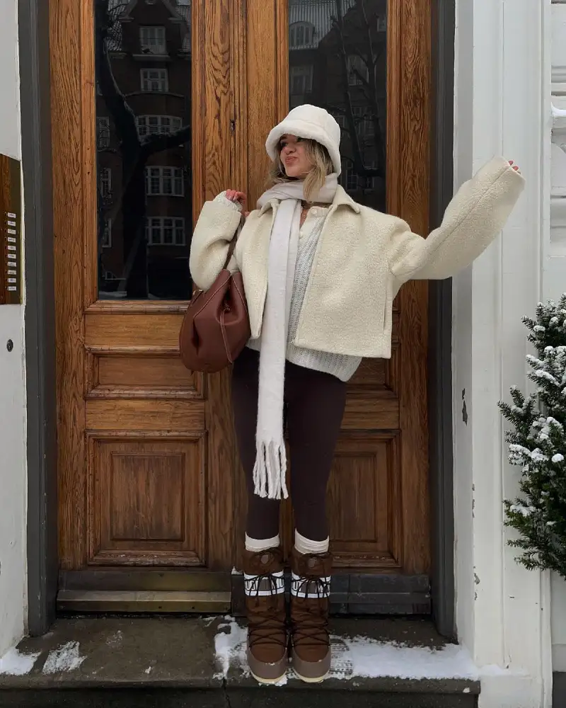 Cream Teddy Jacket and Leggings