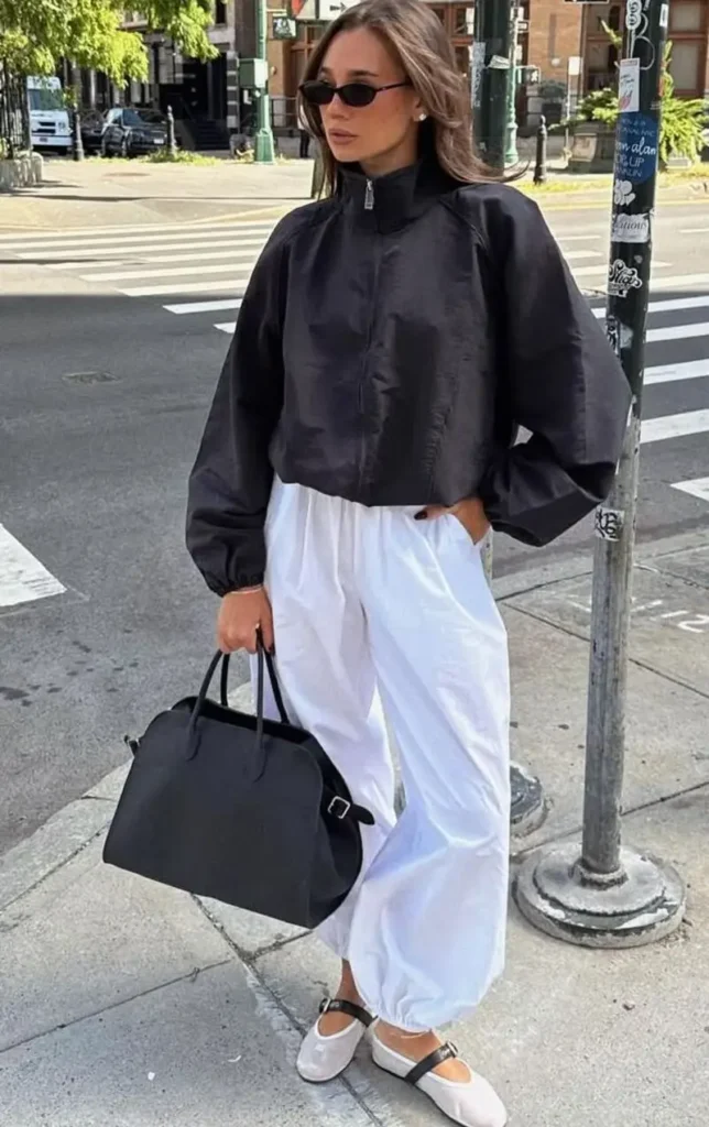 Cropped Jacket & Parachute Trousers