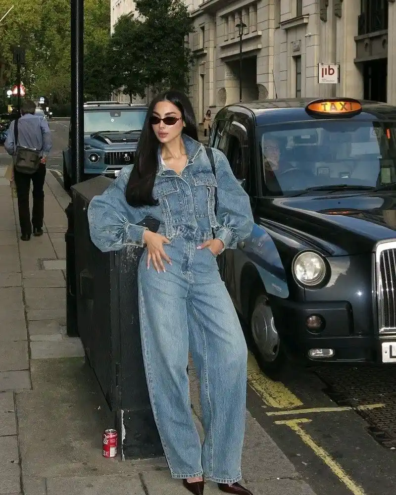 Double Denim With Pointed-Toe Shoes