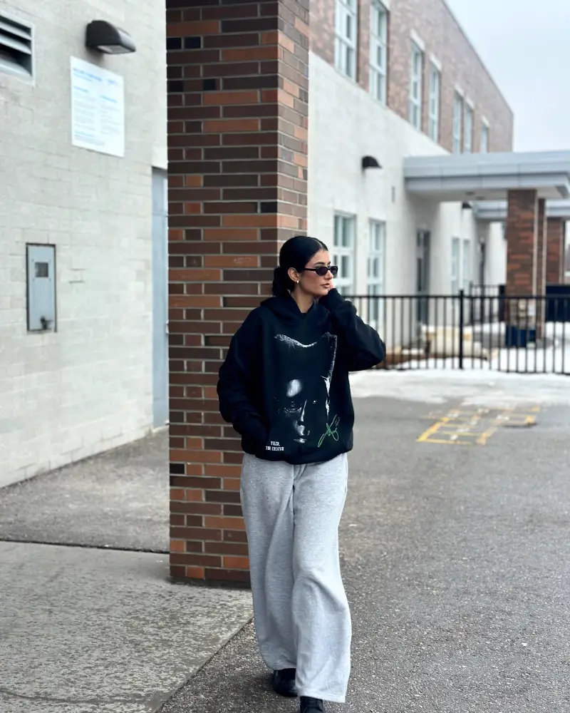 Graphic Hoodie with Grey Sweatpants