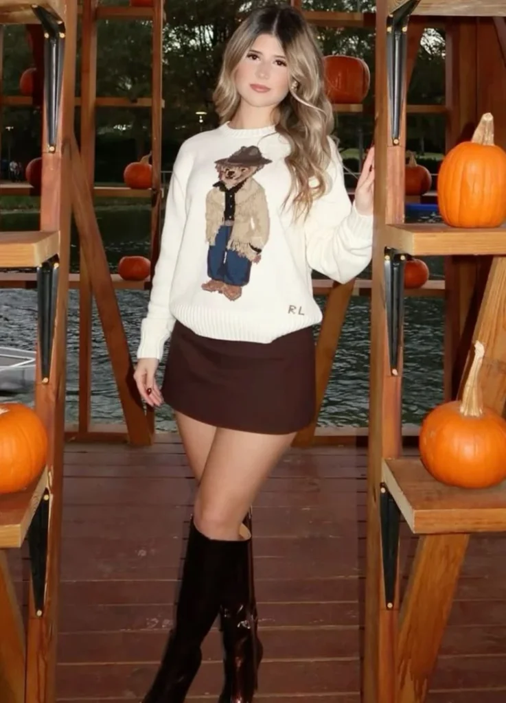 Graphic Sweater with Mini Skirt