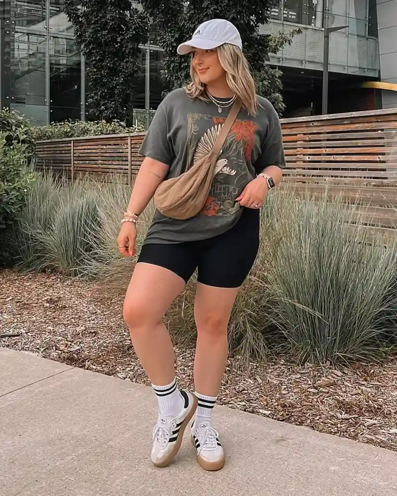 Graphic Tee + Bike Shorts