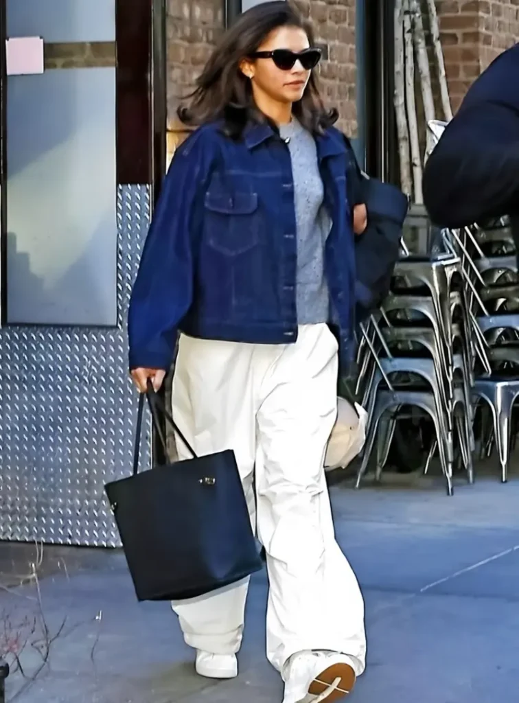 Indigo Denim With Cream Utility Pants