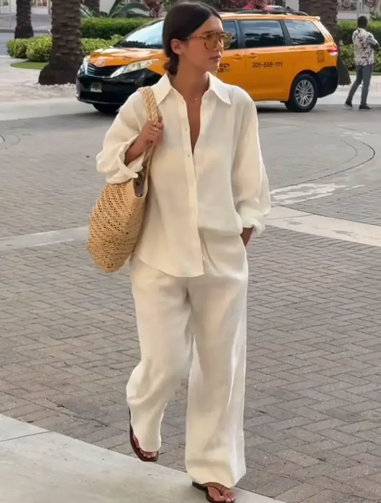 Matching Cream Linen Shirt and Trousers