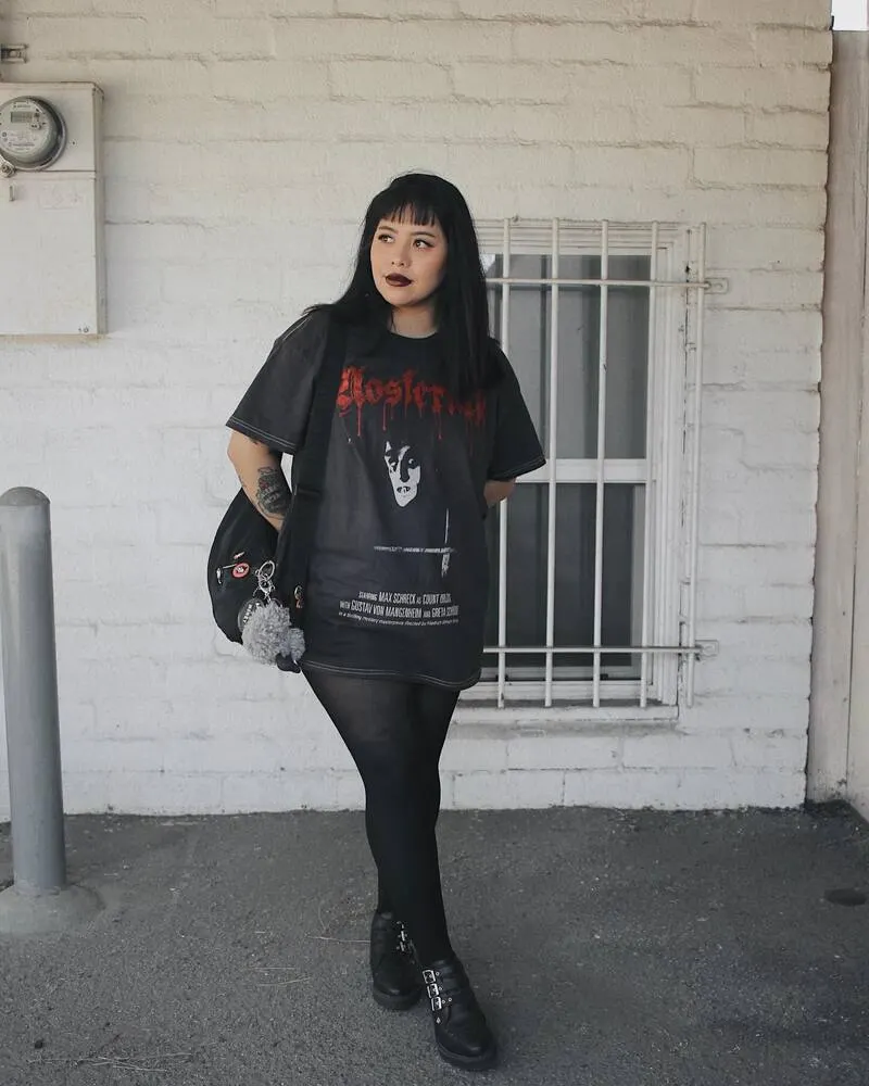  Nosferatu Graphic Tee with Opaque Tights