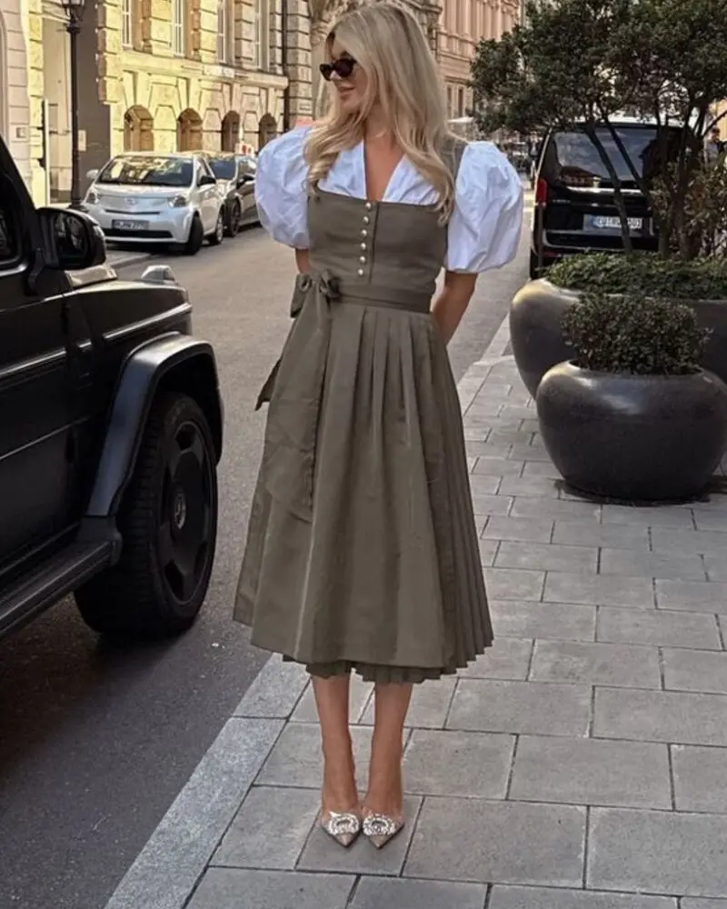 Olive Green Bodice Dress