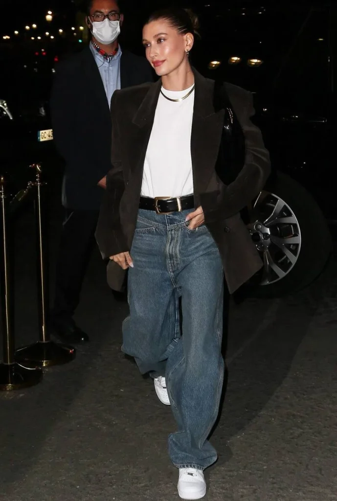 Oversized Blazer With a White T-Shirt and Baggy Jeans