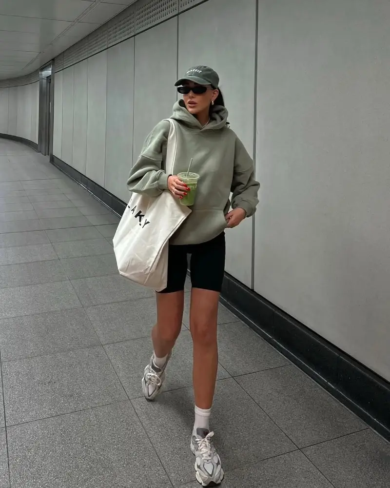  Sage Hoodie & Bike Shorts