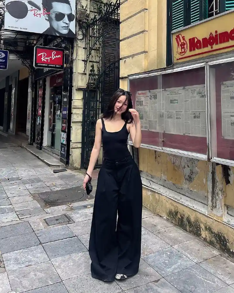 Scoop Tank and Tailored Wide-Leg Trousers