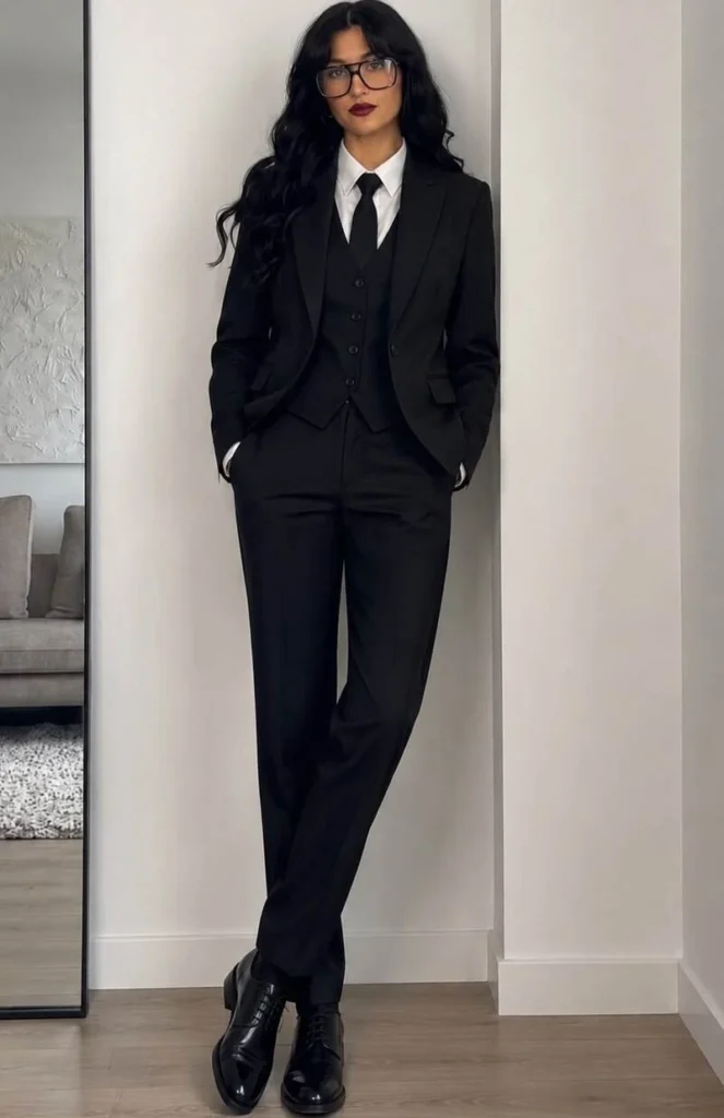 Women in Black Agent Costume