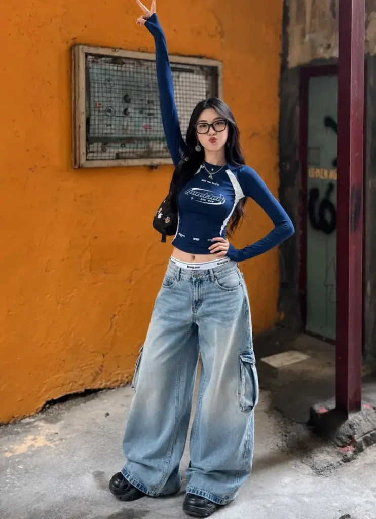 Baggy Jeans With a Graphic Baby Tee and Chunky Shoes