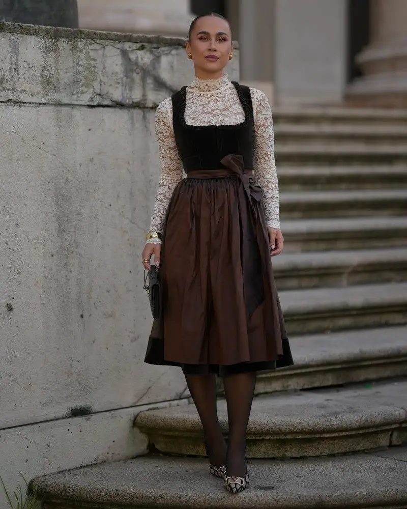 Black Bodice and Chocolate Apron