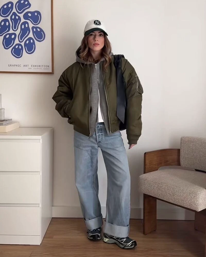 Bomber Jacket Over a Hoodie