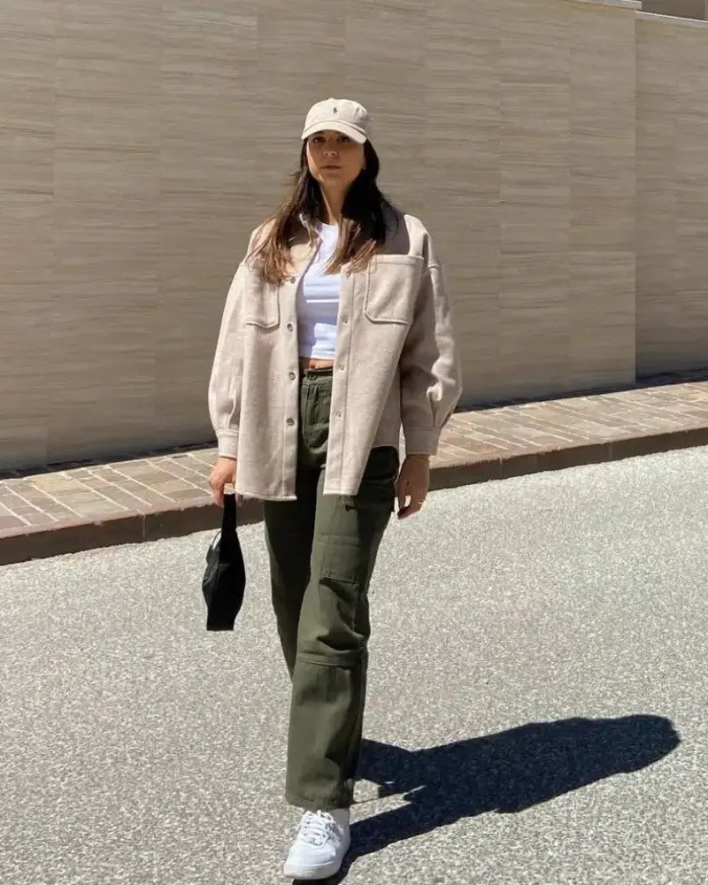 Boxy Overshirt With Cargo Trousers