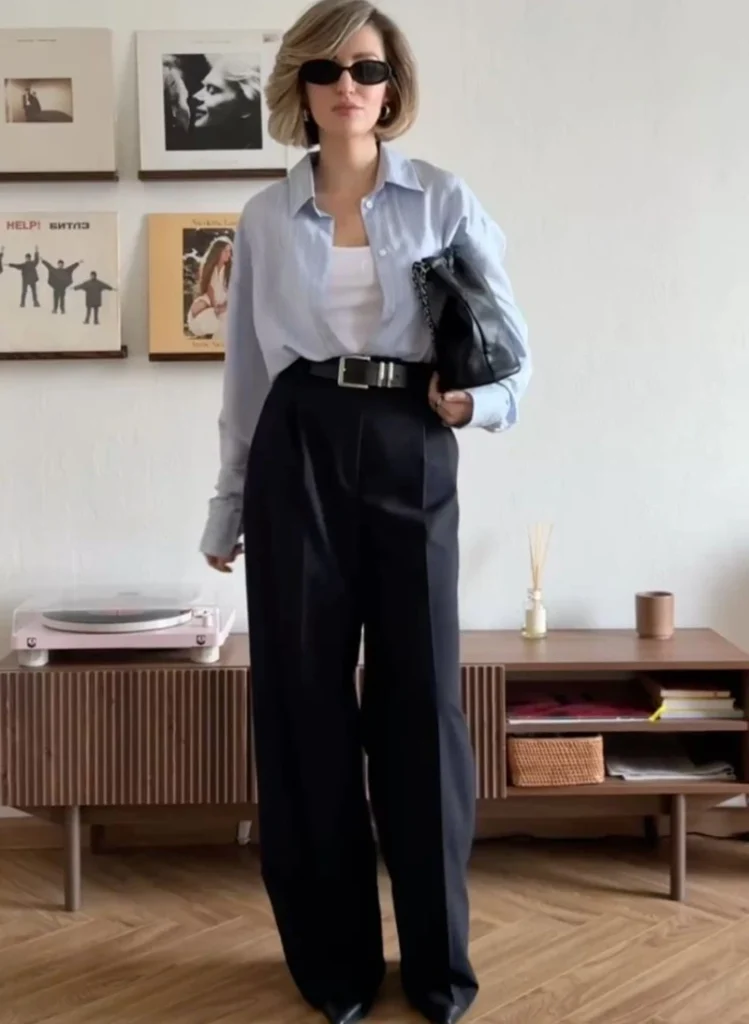 Button-Down Shirt With Pleated Trousers