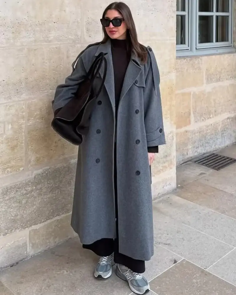 Grey Overcoat With Black Base Layers