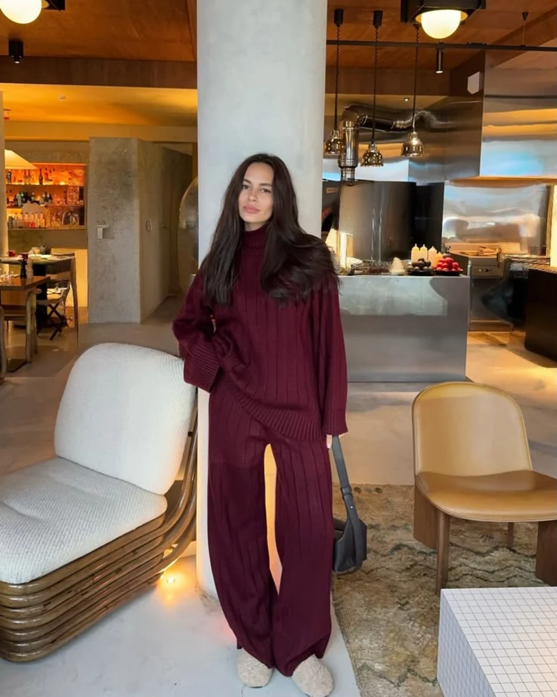 Head-to-Toe Merlot Knit Set