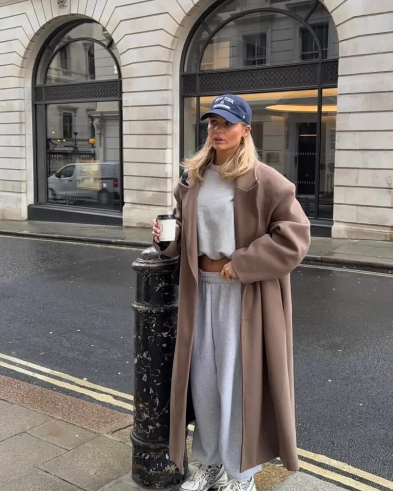 Longline Coat With a Matching Sweat Set
