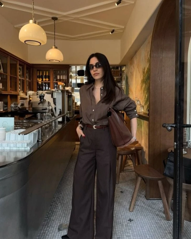  Monochrome Chocolate Brown Outfit