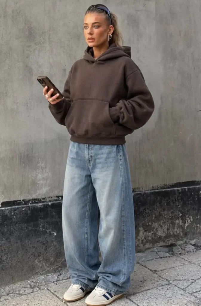 Oversized Hoodie With Baggy Jeans