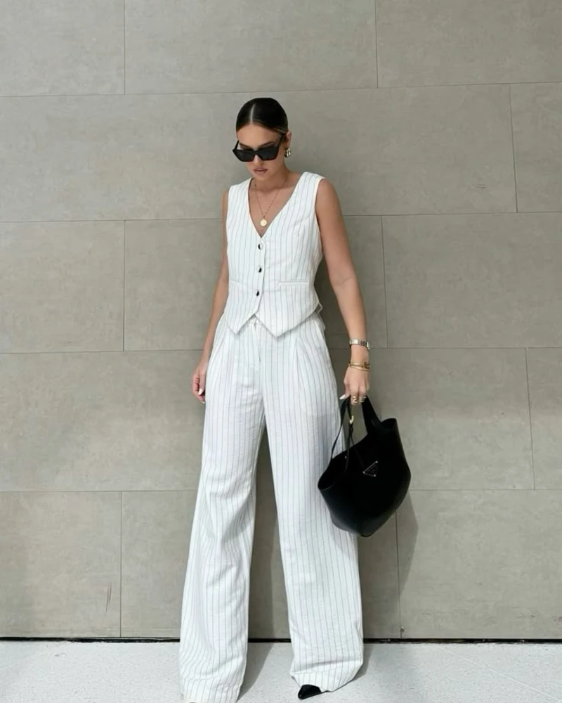 Pinstripe Waistcoat With Matching Trousers