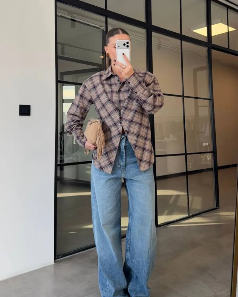 Plaid Overshirt With Relaxed Jeans