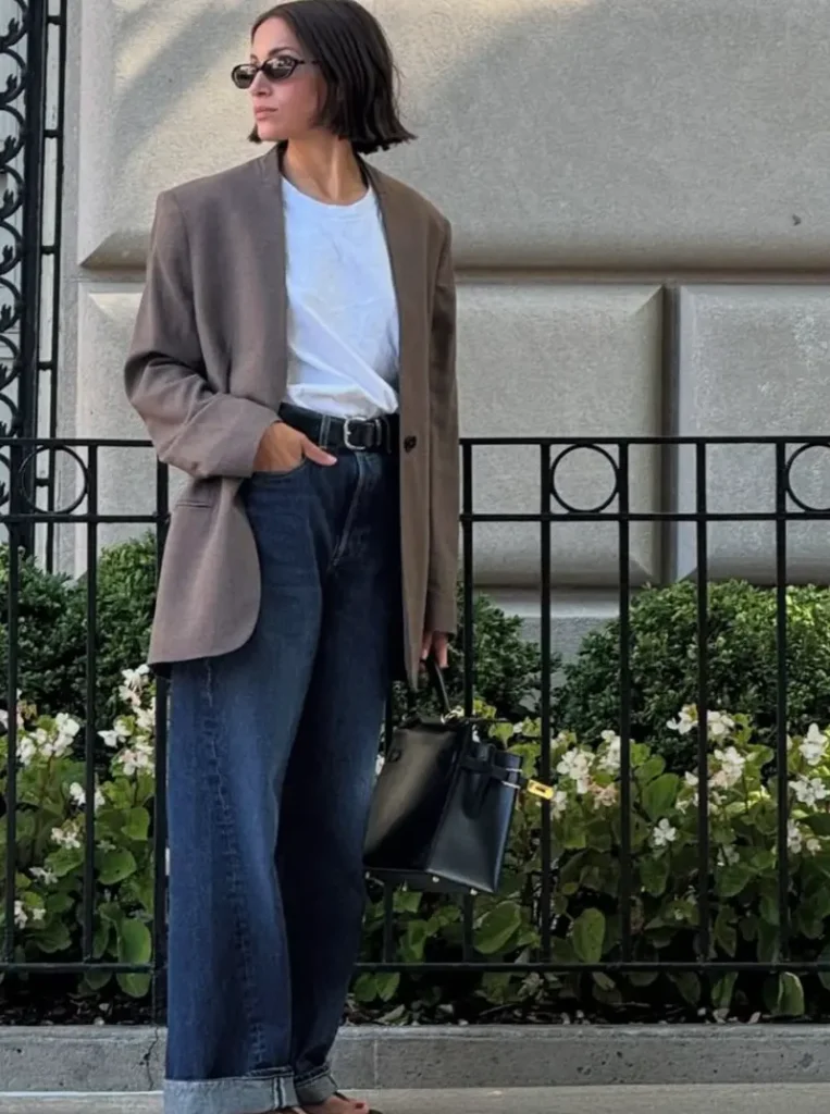 Relaxed Blazer and Dark Denim