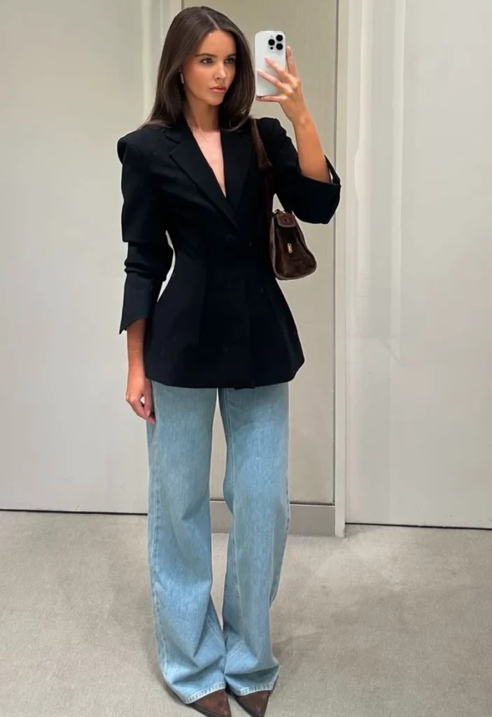 Tailored Blazer + Straight-Leg Jeans
