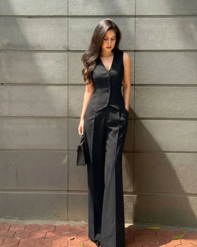 Tailored Waistcoat + Wide-Leg Trousers