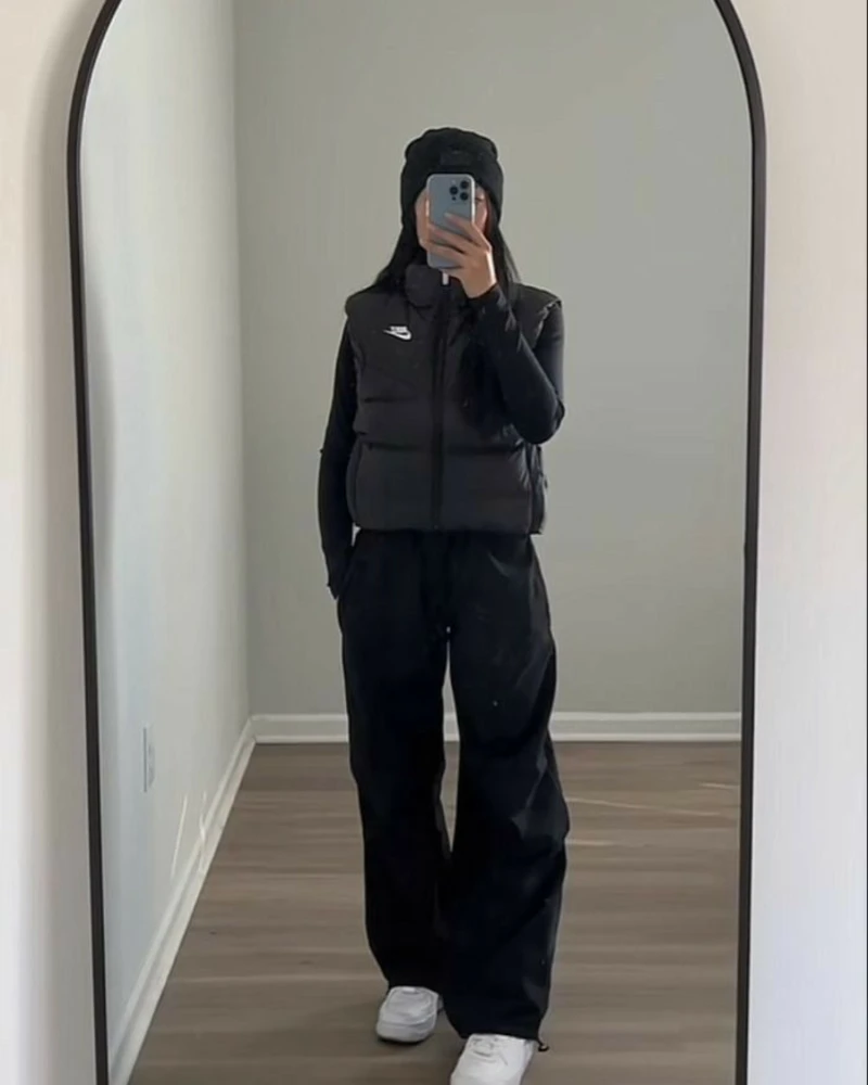  All Black With White Sneakers