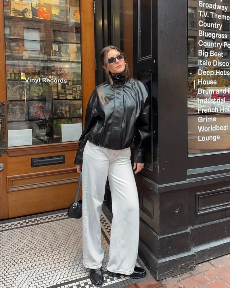 Black Leather, White Denim