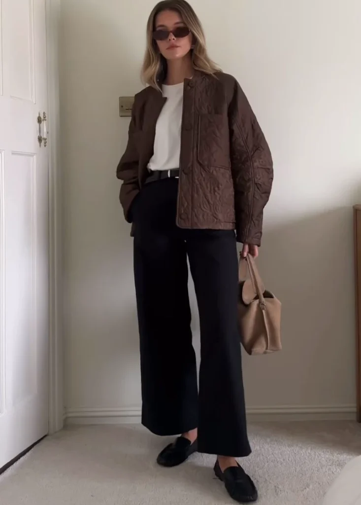 Chocolate Quilting Meets Black Trousers