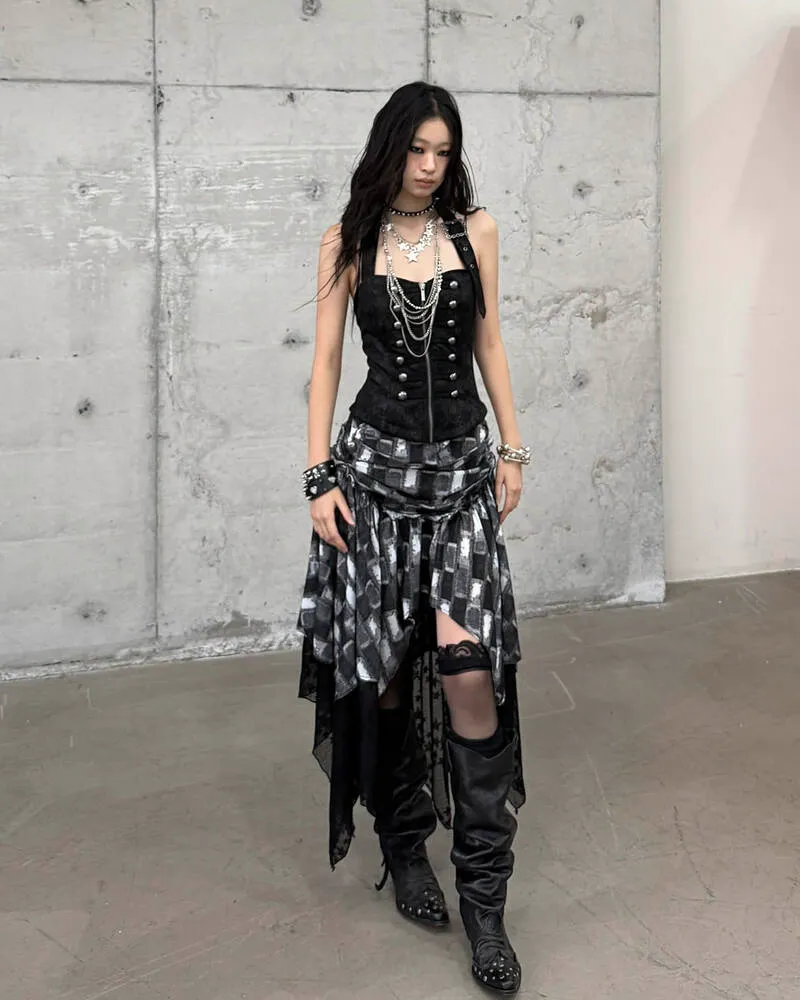 Corset and Plaid Skirt
