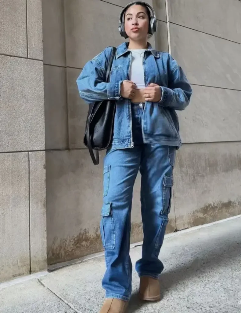 Denim Jacket and Cargo Jeans