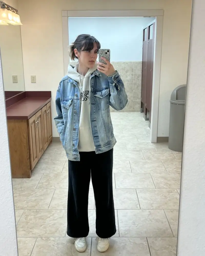 Denim Over a Hoodie