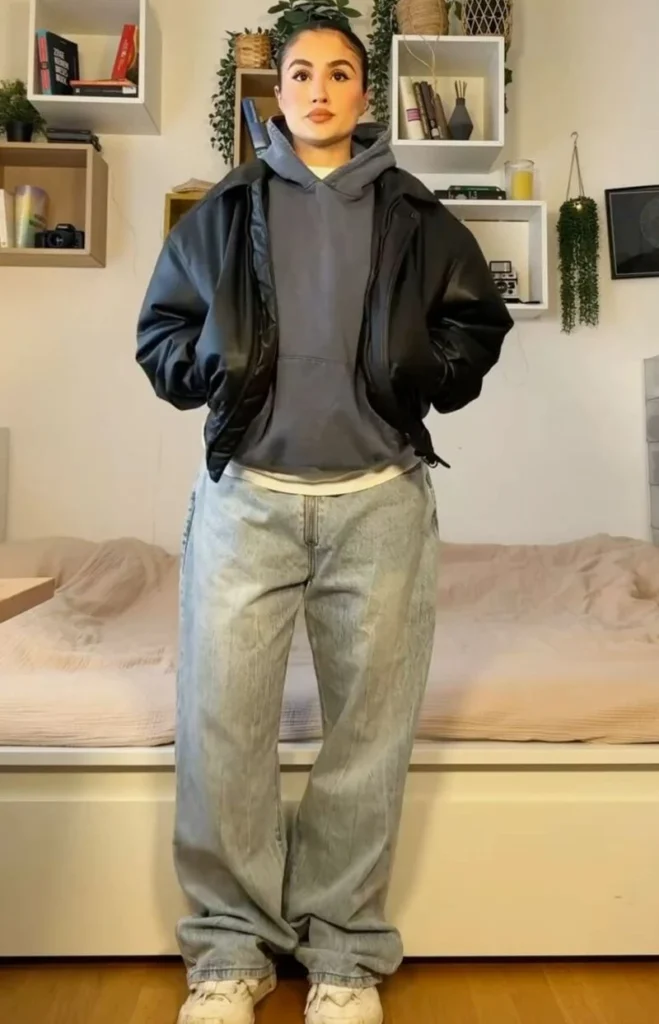 Fitted Tee Under a Hoodie Under a Short Jacket